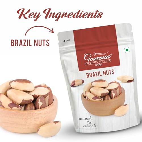 Image of Gourmia Premium Brazil Nuts 200g, Superfood, Brazilian Nut without Shell, Healthy Crunchy Protein Snack, Rich in Dietary Fibre