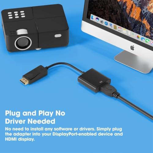 Image of Sounce Display Port to HDMI Adapter 1080p - Gold-Plated DP to HDMI Male to Female Converter Cable | 1920x1080@60Hz | Stable IC Chip | Compatible with PC, Laptop, Monitor, Projector, HDTV