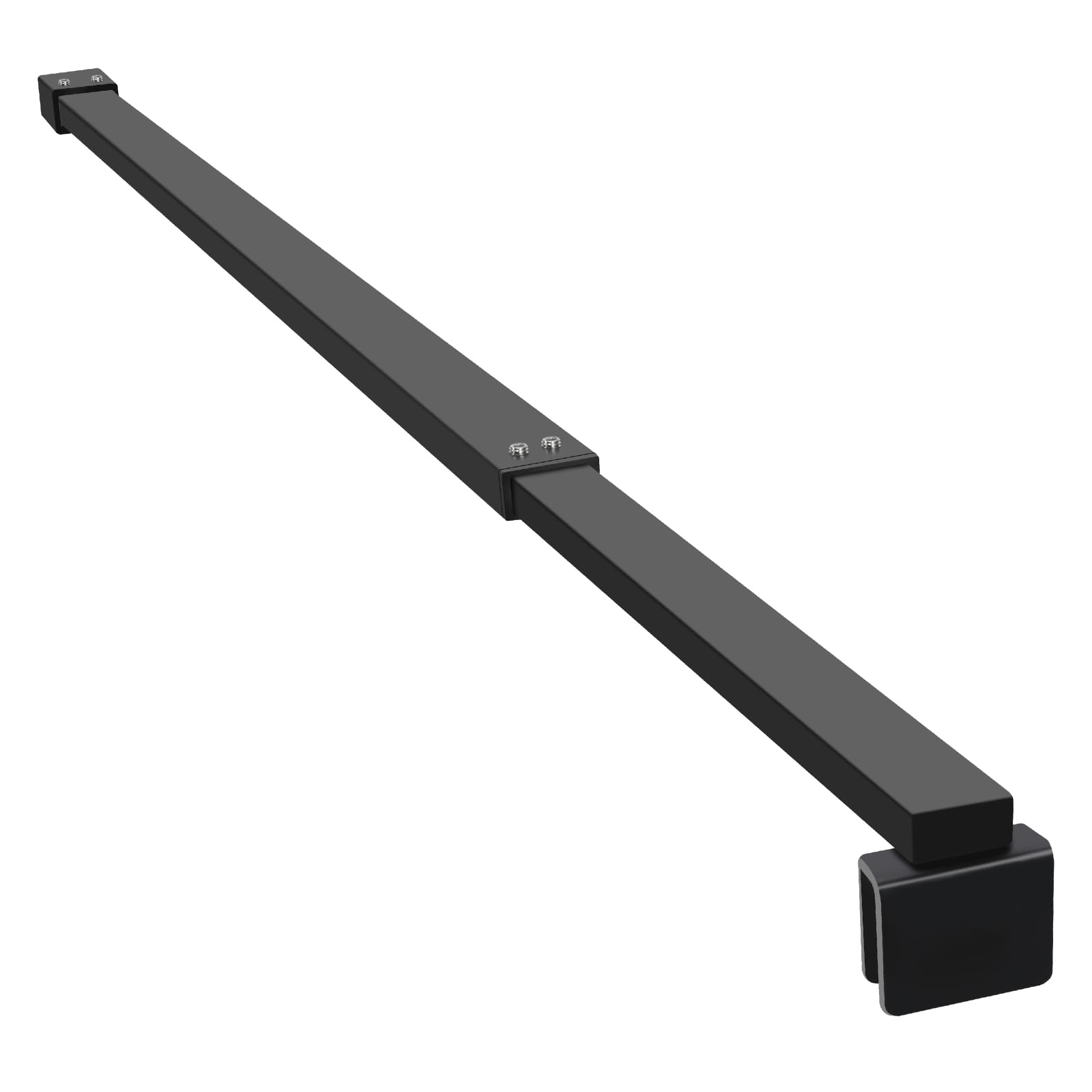 SVNR - Barra di supporto telescopica regolabile in acciaio inossidabile per pannello doccia, 700mm-1200mm, spessore vetro 6-10mm (Nero Opaco Quadrato)