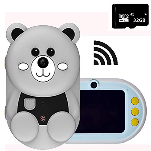 WiFi Kinderkamera Kaninchen Digitale Kamera für Kinder 32MP HD 1080P 2.4-Zoll Nachtaufnahme-Funktion Videokamera mit 32GB TF-Karte