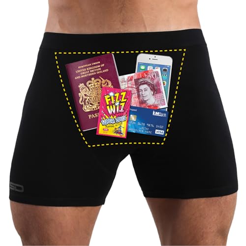 Smuggling Duds Boxer Brief Shorts - Anti Theft Pickpocket Proof Travel Pocket Underwear