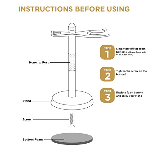 Perfecto Deluxe Chrome Razor And Brush Stand - The Best Safety Razor Stand. This Will Prolong The Life Of Your Shaving Brush. #TOP3