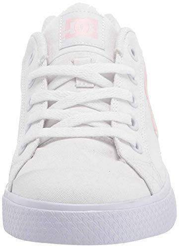 DC Shoes DC womens Chelsea Skate Shoe, White/Pink/White, 6 US