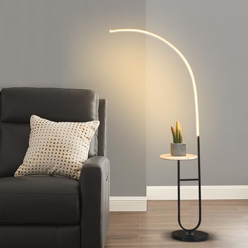Lámpara de pie LED innovadora con mesa auxiliar incorporada 2