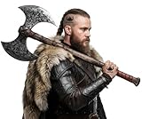 Norseblade |42”Two Handed Large Berserker Axe, Large Norse Axes,Scandinavian Style Viking Axe Double Headed ax, Real Battle ax, Wood Handle self Defense Weapons War Hatchet (Large Double Headed ax)