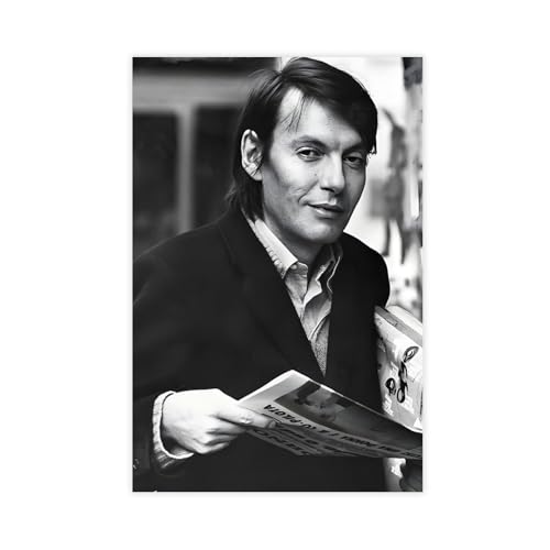 WHWRHQ Esclusivo poster vintage vintage con ritratto del cantante Fabrizio De Andre, 2 poster su tela, decorazione per camera da letto, ufficio, camera da letto, regalo, 30 x 45 cm