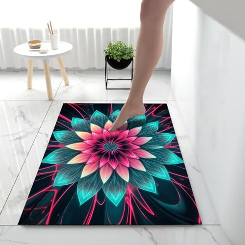 Tapis de sol super absorbant et lavable en machine style psychédélique
