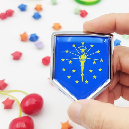Calcomanías de bandera de Indiana de vinilo resistente e impermeable para parachoques, 2 uds 2