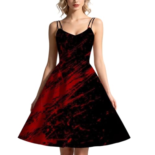 Gothic Witch Costume Women Halloween Costumes Bloody Witch Vampire Renaissance Medieval Suspender Dress