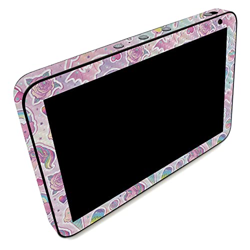Image of MightySkins Carbon Fiber Skin Compatible with Amazon Echo Show 8 (Gen 2) - Unicorn Popsicle | Protective, Durable Textured Carbon Fiber Finish | Easy to Apply