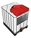 DENIOS® IBC Tote Funnel - Premium IBC Funnel chemically Resistant Polyethylene in Red – 1x - Large Drain Opening (4.9in) - Made in USA