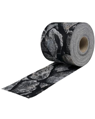 Zaundruck Polyester Sichtschutzstreifen Motiv Bruchstein 26 m