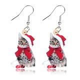 TAXTYHRE Pendientes de Navidad, Pendiente de Gato Lindos, Pendientes Colgantes de Navidad para Mujer, Decoraciones Navideñas, para Fiestas Navideñas y Celebraciones Festivas (A)