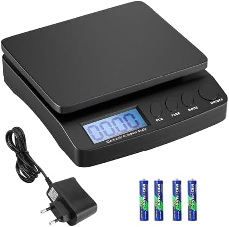 Produktbild von Digitale Plattformwaage 30 Kg / 1 G – Edelstahl – Mit Tara Und LCD – Haushalt & Pakete