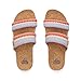 REEF Cushion Vista Womens Fashion Slide Sandal, Vegan Leather Strap, Ultra Soft Cushion Footbed, Multi Textile, 8