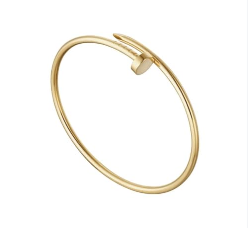 Nail Bracelet, 18K gold plated Stainless steel Non Tarnish nail love bracelet for women