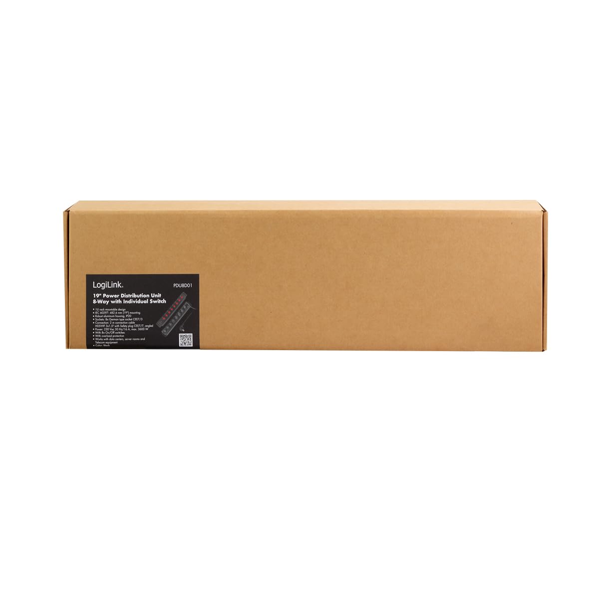 LogiLink PDU8D01-19" Steckdosenleiste 8-Fach, Jede Steckdose einzeln schaltbar, mit Überlastschutz