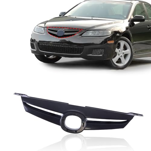 CARPARTSDEPOT Front Grille Grill Black Compatible With 2006-2008 Mazda 6 MA1200177