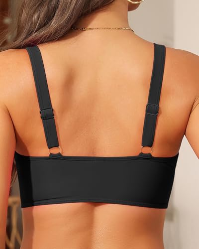 Women Bikini Top Only - Push Up Large Bust Swimsuit Top 2025 Twist Front Bathing Suit3