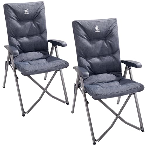 EVER ADVANCED Luxury Camping Chairs 2 Set for Adults Heavy...