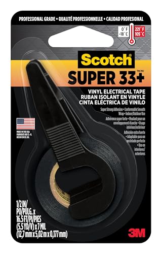 Image of Scotch Super 33+ Vinyl Electrical Tape, Professional Grade, 1 /2-in x 200-in, 1 Rolls with Dispenser