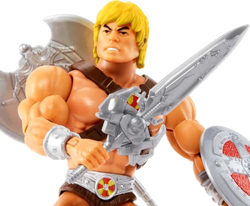 Masters of the Universe Origins Toy, He-Man Super-Hero Action Figure, Posable with Accessory and Mini Comic Book, MOTU Collectible​