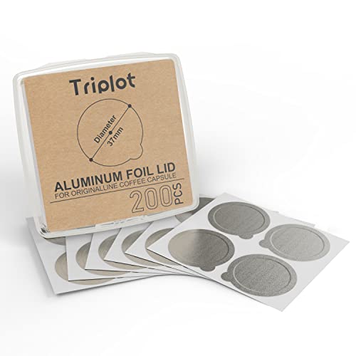 Image of Tiplot Aluminum Lids for Reusable Nespresso OriginalLines Capsules 200pcs,Self Adhesive Foil Sticker Seals 200pcs for Refillable Coffee Pods Stainless Compatible Nespresso Original Line Machines.
