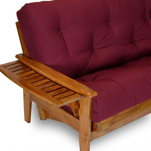 Nirvana Futons Eastridge Futon Set - Full Size, Frame, 8" Mattress, Twill Black Cover #TOP1