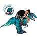 Spooktacular Creations Inflatable Halloween Costume Ride A Raptor Inflatable Costume with LED Light Eyes - Blue, Child (7-10) Unisex