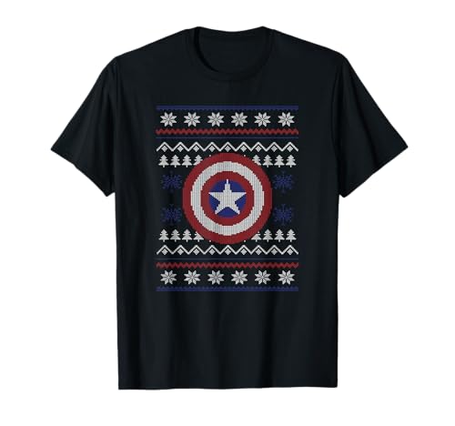 T-shirt Captain America motif pull de Noël pour vos soirées festives Marvel