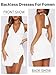 MIYIEONZ Women Sexy Halter Deep V Neck Ruched Bodycon Dress Summer Side Slit Mesh Hem Cocktail Club Party Going Out Small White Short Mini Dresses