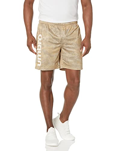 Umbro Men's Camo Jersey Short, Tan/Pumpkin Spice, Small #TOP12