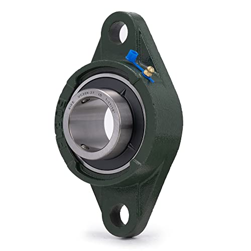 Image of XIKE 2 Pcs UCFL209-27 Bore 1-11 /16 inch Pillow Block Flange Mounted Ball Bearings.