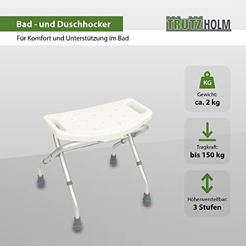 Klappbarer Duschhocker für Senioren mit Höhenverstellung