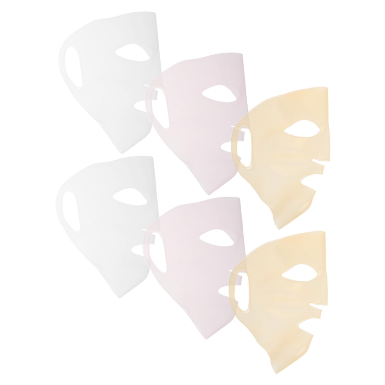 Beavorty 5 Set Di Maschere Facciali in Silicone Riutilizzabili in Fogli Per La Della Pelle 6 Pezzi * 5