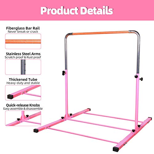 Shiwei Gymnastics Training Bar- Height Adjustable 3' To 5' Horizontal Kip Bar For Kids #TOP1