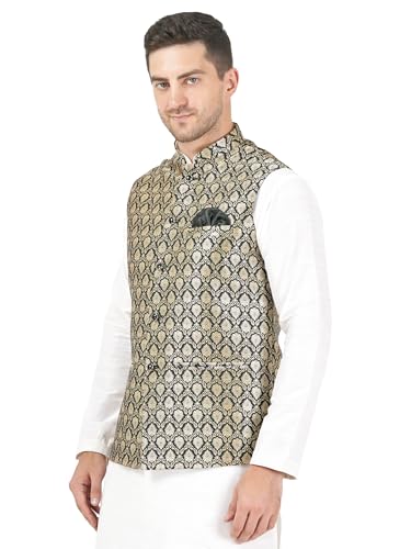 Image of Badoliya & Sons Men's Brocade Zari Nehru Jacket /Waist Coat