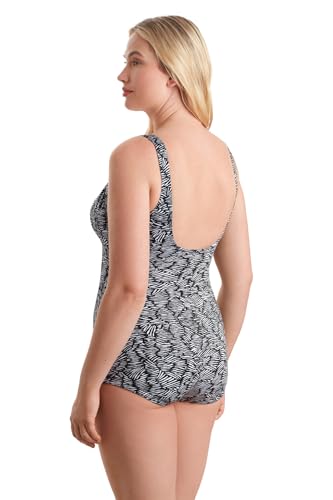 Image of Mimi Flamingo Shape Solver Sport Women's Swimwear Shape Shifter Shirred Front Girl Leg Tank One Piece Swimsuit