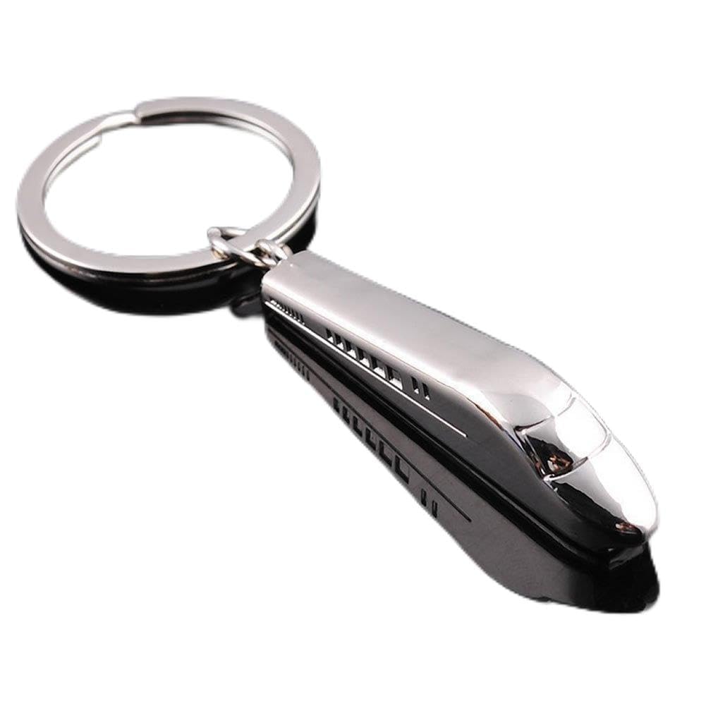 PURPLELILY Silver Metal Keyfob 3D Car Train For Head Keyring Keychain For Key