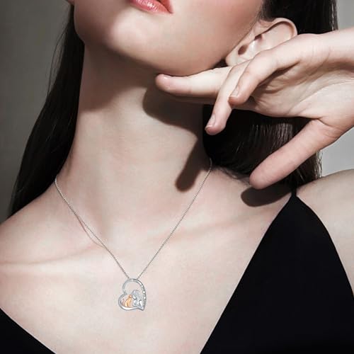 925 Sterling Silver Cute Cat Dog Pet Pendant Necklace Animal Jewelry for Women Daughter Birthday Gifts3