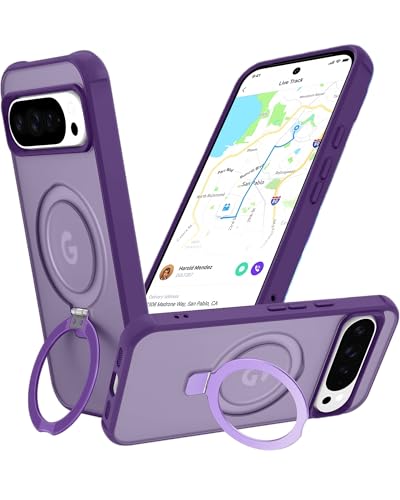 Coque Google Pixel 10 et 10 Pro violette avec support et aimants N52