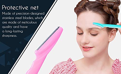 Top Select Eyebrow Painless Facial Hair Remover Razor for Face, Women and Men (Multicolour) (Pack of 2)