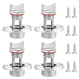 QWORK Marine Drain Plug Kit – 316 Stainless Steel 4-Pack Boat Drain Plug with Waterproof Seal Ring, Fits 1-Inch Hole, 3/4-Inch Thread, Anti-Corrosion for Bilge Drainage, Transom, Yacht, Fish Well