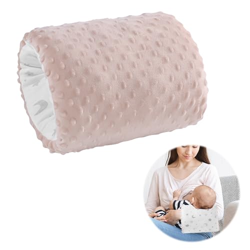 Image of ROYALAY Arm Pillow for Feeding Baby, Soft Cotton Bottle Breast Feeding Pillows for Babies, Double-Sided Available Headrest for Newborn, Pink