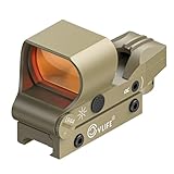 CVLIFE Reflex Sight, 1x28x40mm Red Dot Sight, 4 Adjustable Reticles Sight for 20mm Picatinny Rail, Red Dot Optics, Absolute Co-Witness Sand