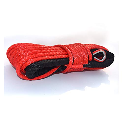 LERORA Cuerda de Cable de cabrestante sintético Azul 6mm * 15m, Cuerda de 1/4 'UHMWPE for Piezas de automóviles,(Rot)