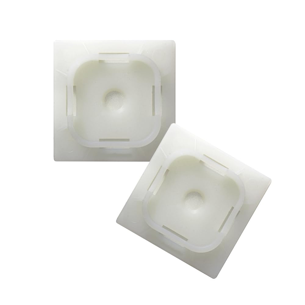 UKCable-Ties Self Adhesive Cable Tie Base Mount 40mm x 40mm Natural - Pack of 50