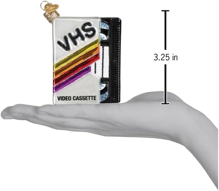 Miniatura 5 de Old World Christmas Adorno de vidrio con cinta VHS para árbol de vacaciones