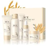 Altherona Reis Beauty Geschenkset Frauen, 5PCS Gesichtspflege Skincare Set mit Reiniger, Serum, Rice Toner, Cream, Augencreme, Reisegröße Beruhigende Hautpflegeset, Skin Care Adventskalender