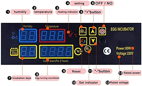 Automatische ei-incubator, 96 eieren geleid hoog-efficiëntie automatische temperatuurregeling, automatische ventilatie… - Afbeelding 4